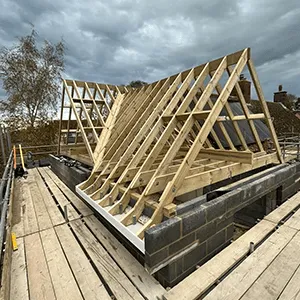 timber roof before insulation
